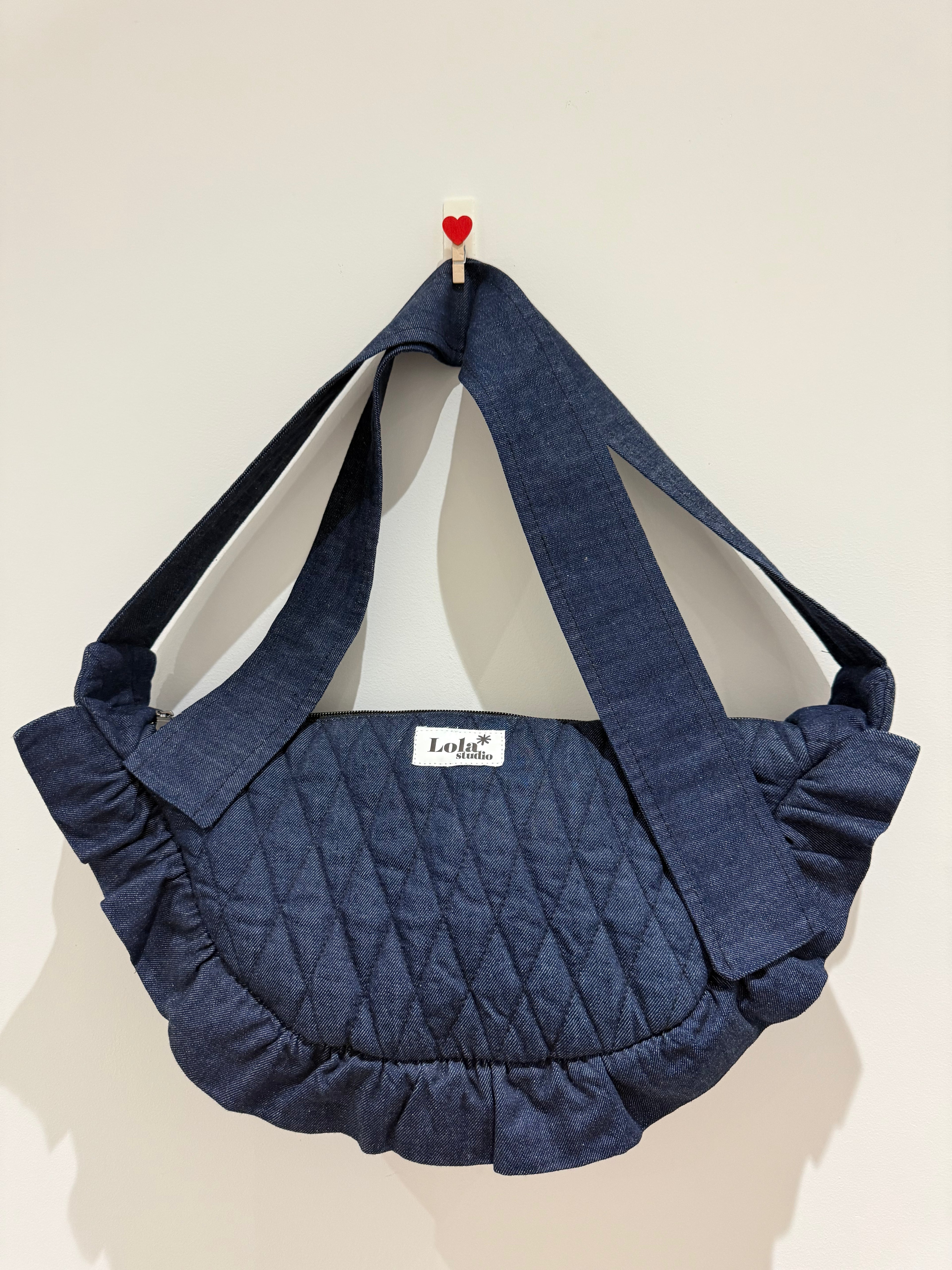 SECOND Maxi Quilted Denim Mimi Bag