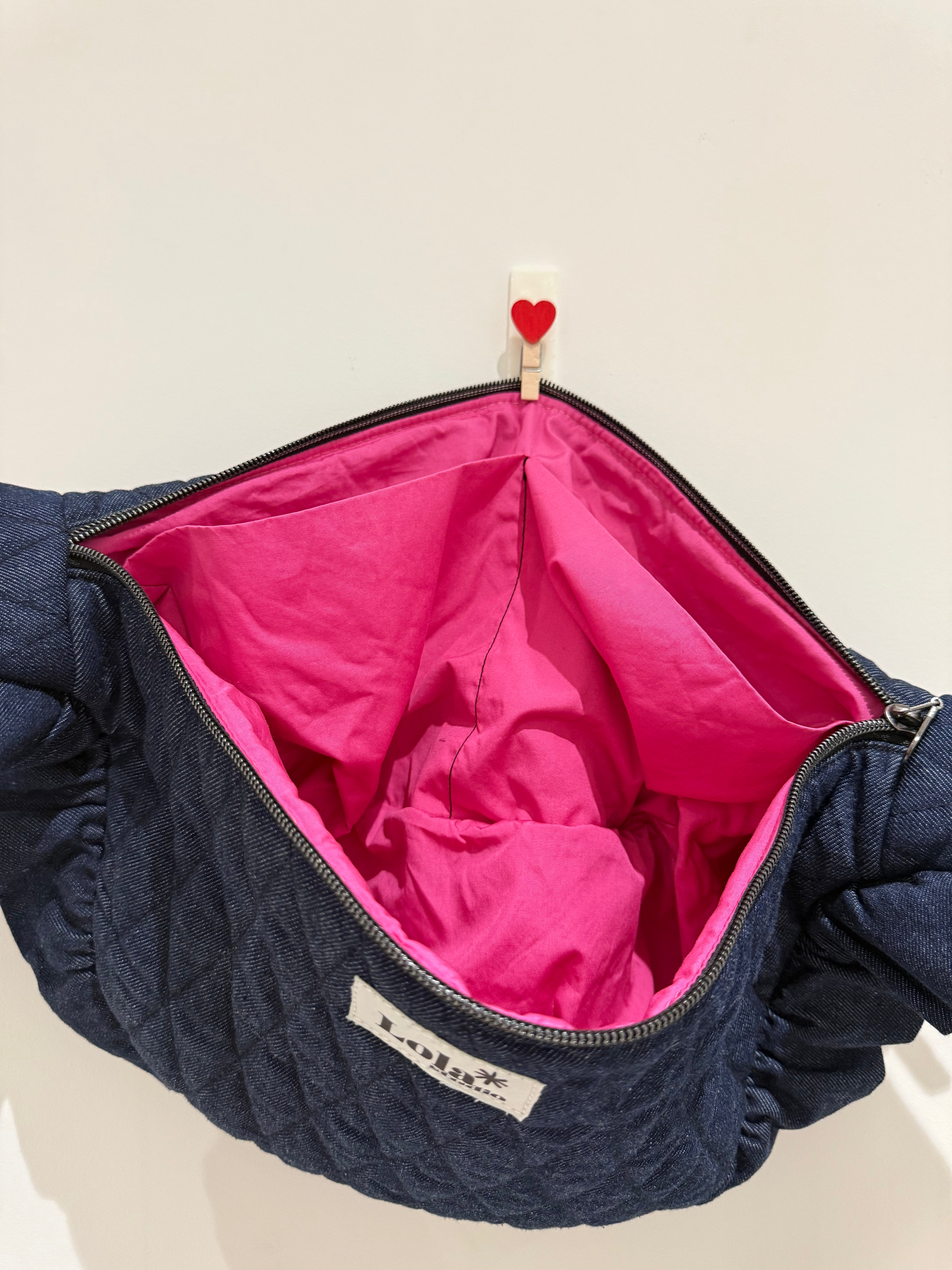 SECOND Maxi Quilted Denim Mimi Bag