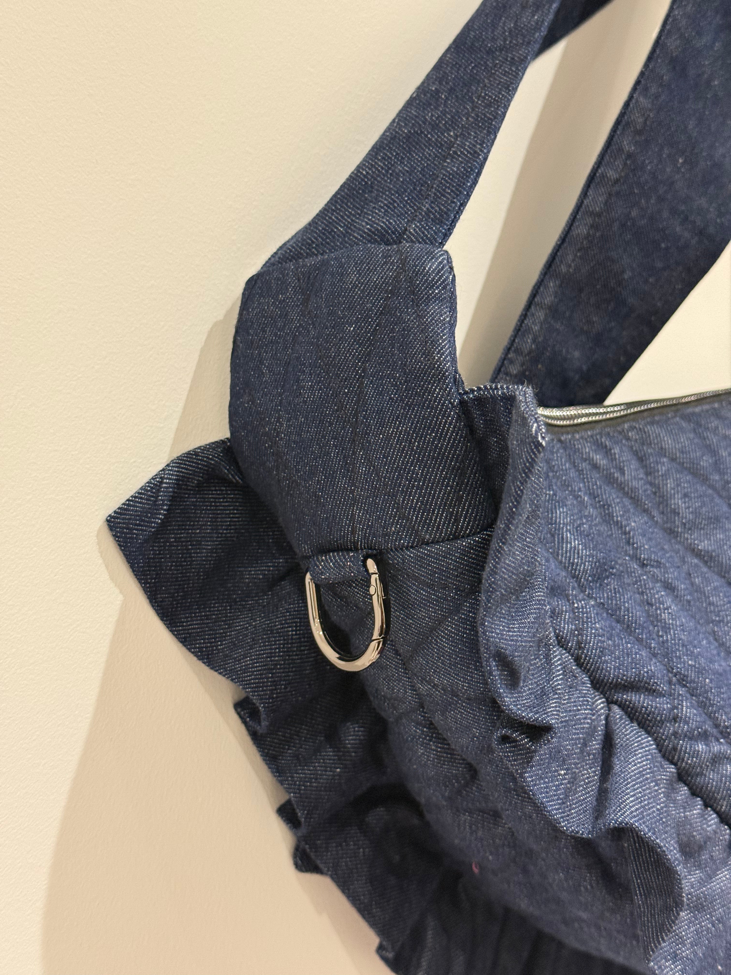 SECOND Maxi Quilted Denim Mimi Bag